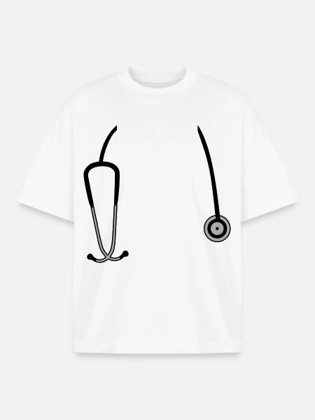 stethoscope - Boxy Heavyweight Unisex Organic T-Shirt by Stanley/Stella - white