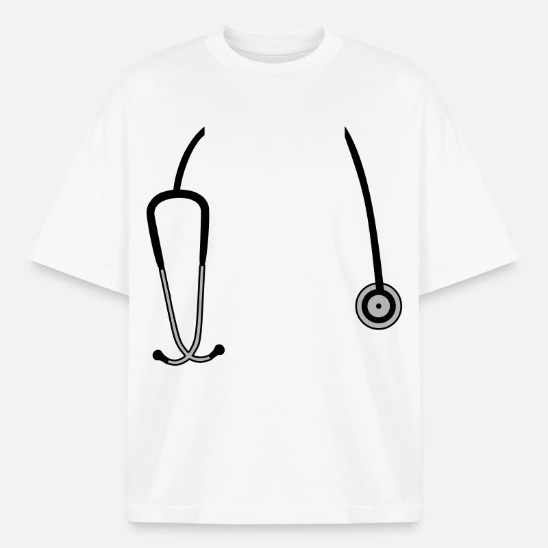 Stethoskop - Boxy Heavyweight Unisex Organic T-Shirt von Stanley/Stella - Weiß