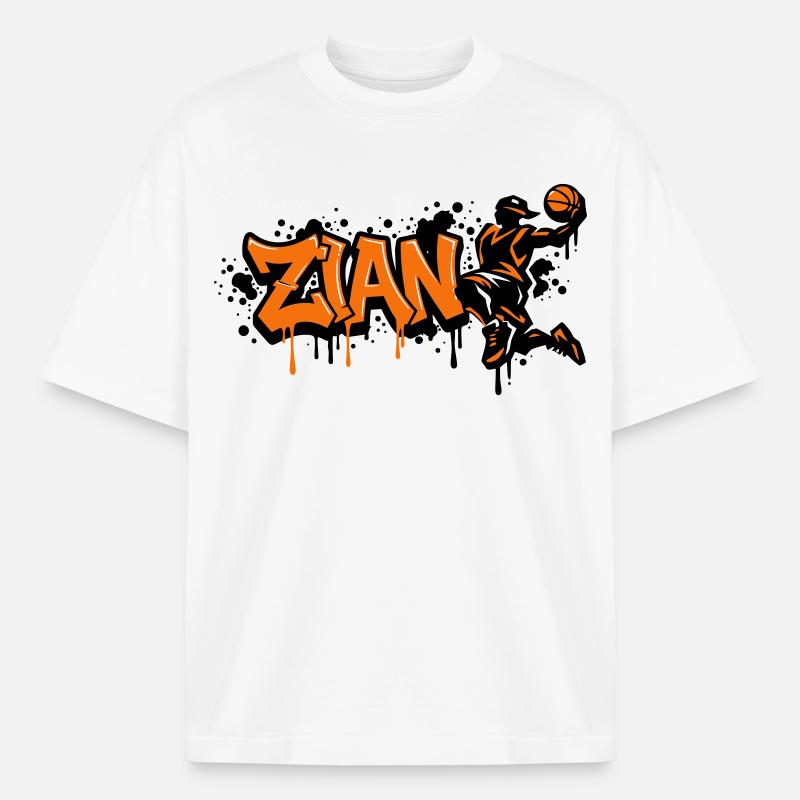 Zian Graffiti Dunk Orange - Boxy Heavyweight Unisex Organic T-Shirt von Stanley/Stella - Weiß