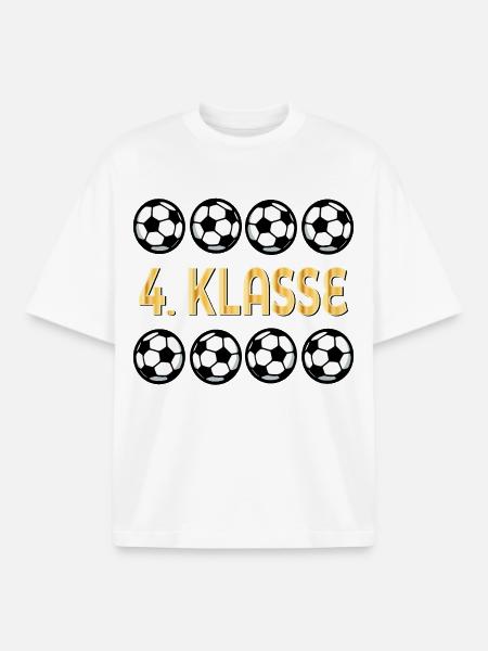 Schulkind 4. Klasse Fußball - Boxy Heavyweight Unisex Organic T-Shirt von Stanley/Stella - Weiß