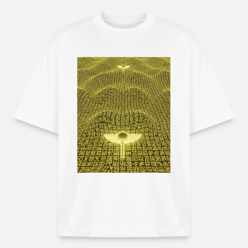 Ancient Golden Code Alien Artifact - Boxy Heavyweight Unisex Organic T-Shirt by Stanley/Stella - white