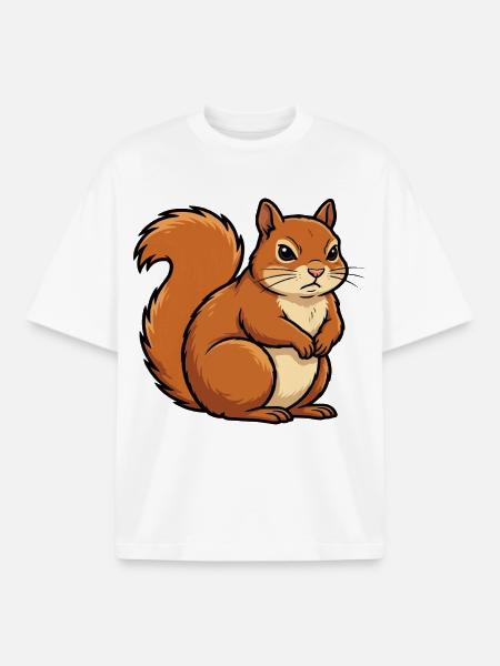 Squirrel Squirrel Squirrel Lover Rodent - Boxy Heavyweight Unisex Organic T-Shirt by Stanley/Stella - white