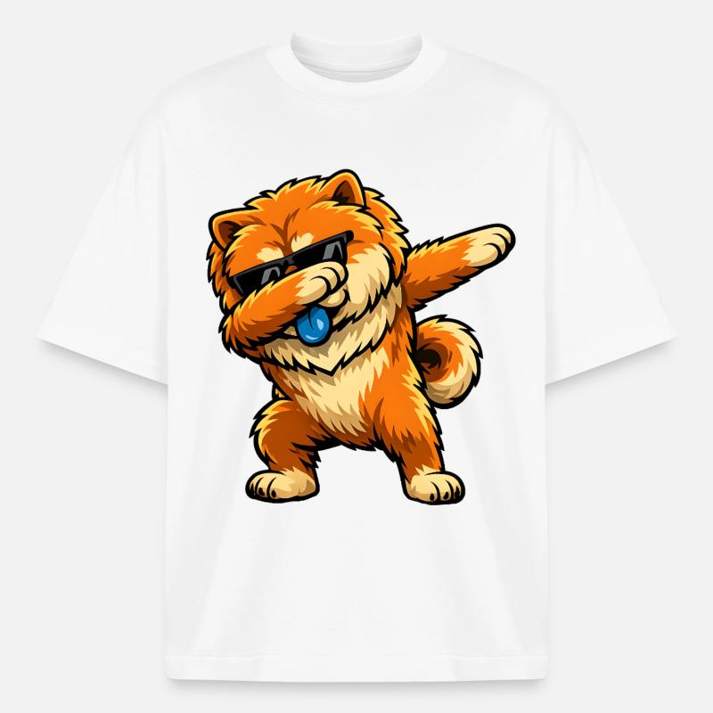 Dabbing Chow Chow - Boxy Heavyweight Unisex Organic T-Shirt von Stanley/Stella - Weiß