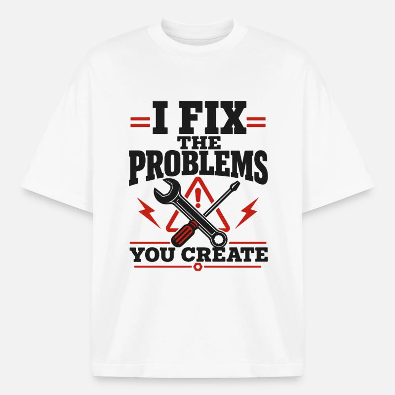 I Fix The Problems - Boxy Heavyweight Unisex Organic T-Shirt von Stanley/Stella - Weiß
