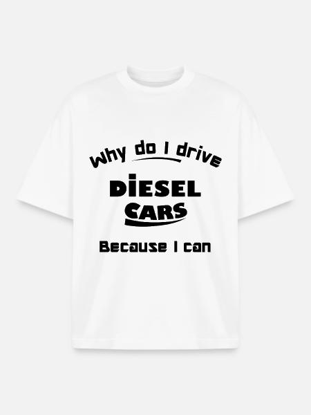 Combustion et voitures diesel - T-shirt unisexe boxy épais biologique Stanley/Stella - blanc