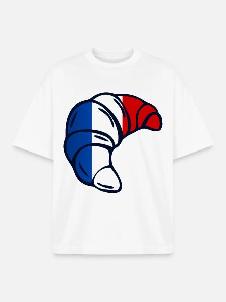 France Croissants - Boxy Heavyweight Unisex Organic T-Shirt by Stanley/Stella - white