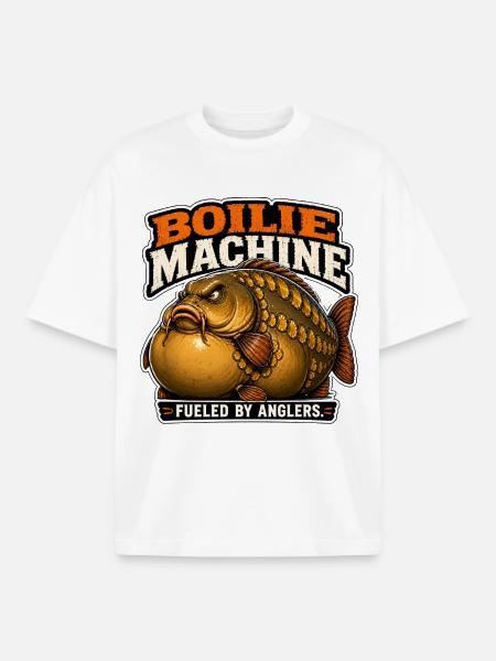 Boilie Machine Karpfenfischen - Boxy Heavyweight Unisex Organic T-Shirt von Stanley/Stella - Weiß