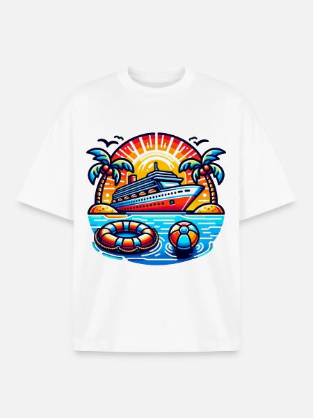 Croisière - T-shirt unisexe boxy épais biologique Stanley/Stella - blanc