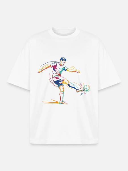 Soccer Stadium Tournament Team Player Graphic - Boxy Heavyweight Unisex Organic T-Shirt by Stanley/Stella - white