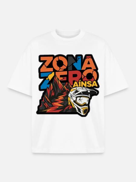 Zona Zero Aínsa MTB Neobrutalismus-Helm - Boxy Heavyweight Unisex Organic T-Shirt von Stanley/Stella - Weiß