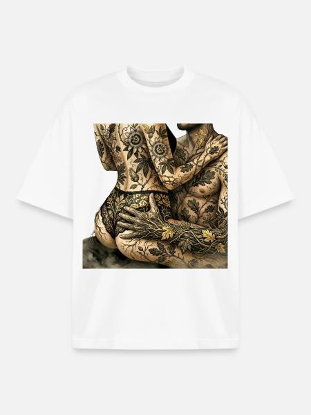 Mystical Weave: Botanical Illustration - Boxy Heavyweight Unisex Organic T-Shirt by Stanley/Stella - white