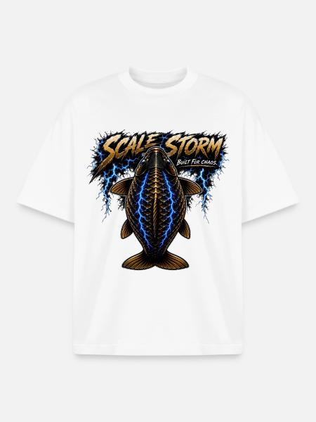 Häufiger Karpfenfisch-Schuppensturm - Boxy Heavyweight Unisex Organic T-Shirt von Stanley/Stella - Weiß