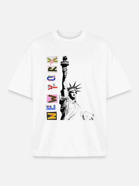 New World Alphabets - Boxy Heavyweight Unisex Organic T-Shirt by Stanley/Stella - white