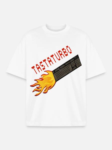 Keyboard Turbo Nerd Fun - Boxy Heavyweight Unisex Organic T-Shirt by Stanley/Stella - white