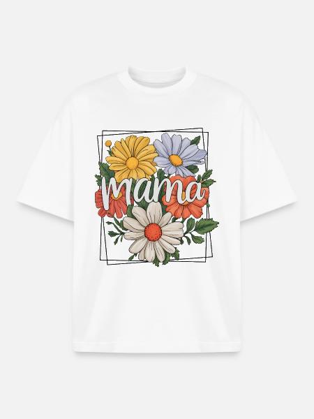 Mom - Boxy Heavyweight Unisex Organic T-Shirt by Stanley/Stella - white