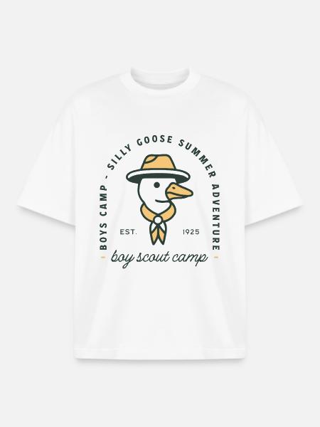 Pfadfinder-Sommercamp - Boxy Heavyweight Unisex Organic T-Shirt von Stanley/Stella - Weiß