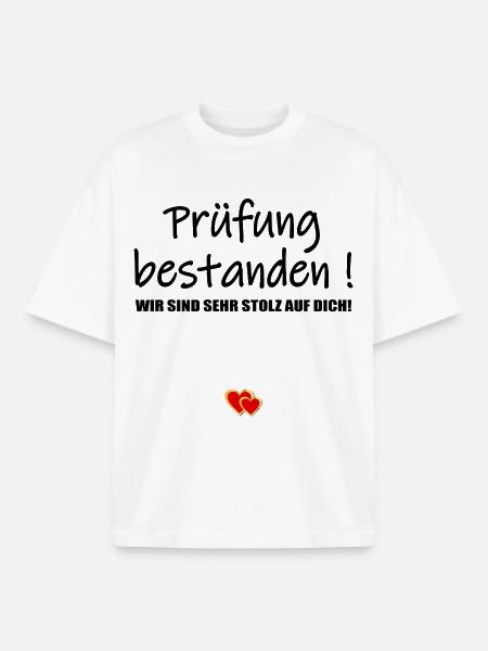 Glückwunsch Prüfung bestanden - Boxy Heavyweight Unisex Organic T-Shirt von Stanley/Stella - Weiß