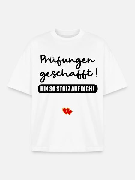 Abschluss Prüfungen geschafft - Boxy Heavyweight Unisex Organic T-Shirt von Stanley/Stella - Weiß