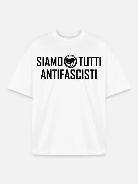 SIAMO TUTTI ANTIFASCISTI black - Boxy Heavyweight Unisex Organic T-Shirt von Stanley/Stella - Weiß