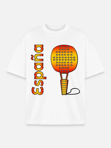 Padel Tennis Spanien - Boxy Heavyweight Unisex Organic T-Shirt von Stanley/Stella - Weiß