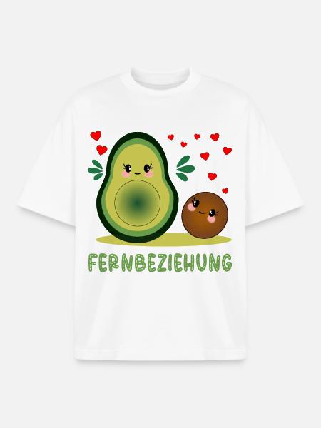 Fernbeziehung Liebe Avocado - Boxy Heavyweight Unisex Organic T-Shirt von Stanley/Stella - Weiß