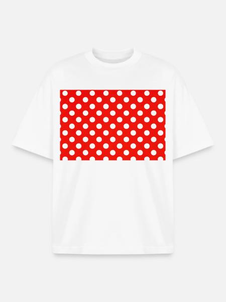 Rotes Polka-Punkt-Muster - Boxy Heavyweight Unisex Organic T-Shirt von Stanley/Stella - Weiß