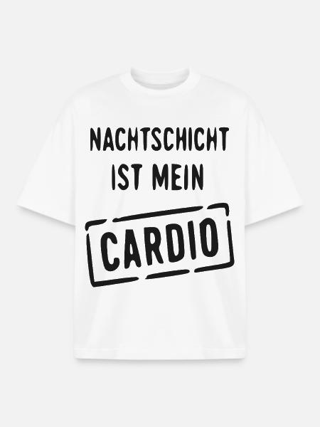 Nachtschicht Cardio Spruch - Boxy Heavyweight Unisex Organic T-Shirt von Stanley/Stella - Weiß