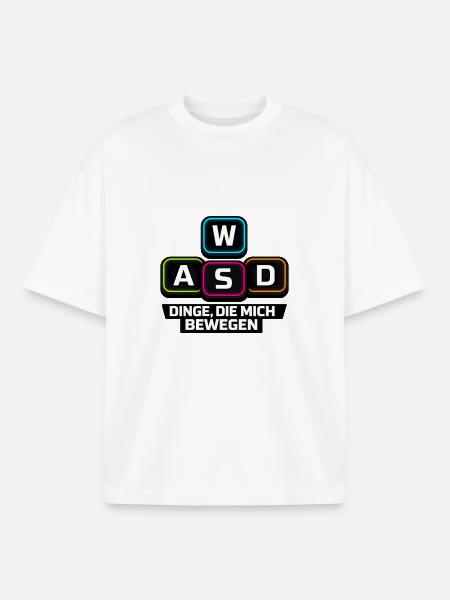 WASD Dinge Die Mich Bewegen - Boxy Heavyweight Unisex Organic T-Shirt von Stanley/Stella - Weiß