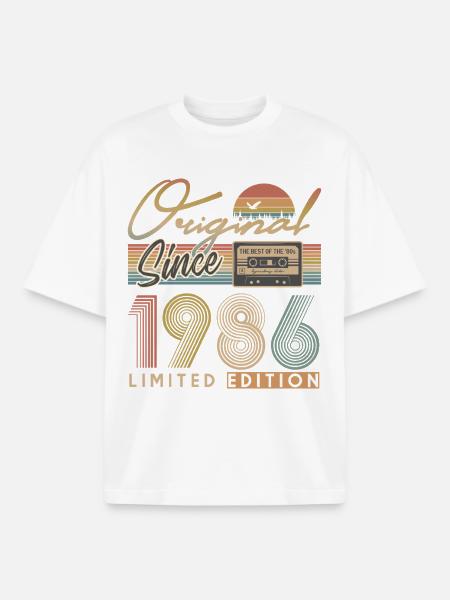 40e anniversaire, 40 ans - T-shirt unisexe boxy épais biologique Stanley/Stella - blanc