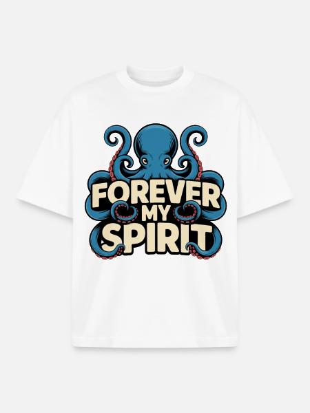 Forever My Spirit Octopus - Boxy Heavyweight Unisex Organic T-Shirt by Stanley/Stella - white