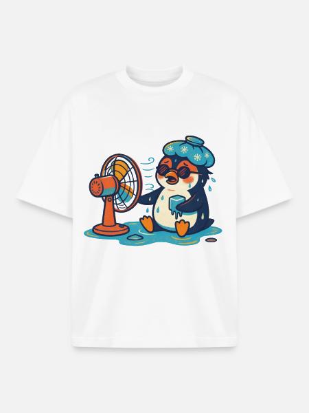 Pinguin im Sommerstress - Boxy Heavyweight Unisex Organic T-Shirt von Stanley/Stella - Weiß