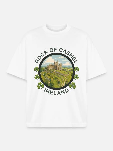 Rocher de Cashel - T-shirt unisexe boxy épais biologique Stanley/Stella - blanc