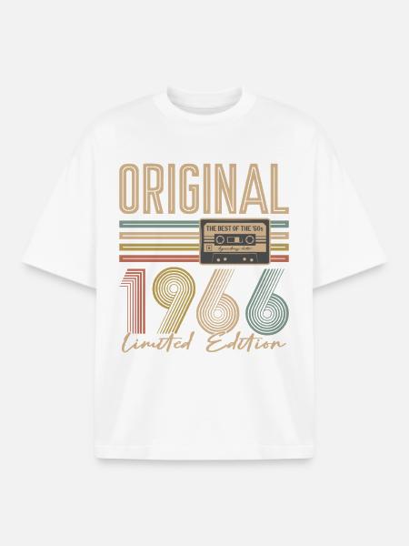 60e anniversaire, 60 ans - T-shirt unisexe boxy épais biologique Stanley/Stella - blanc