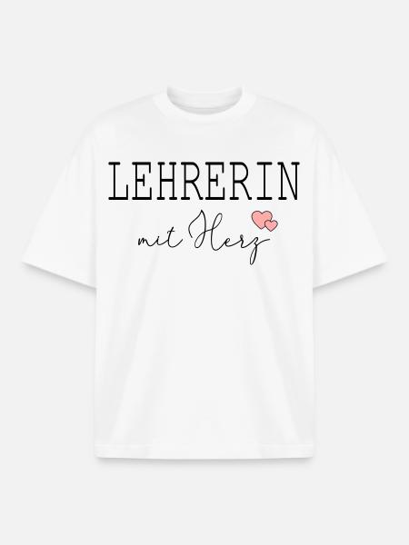 Lehrerin mit Herz - Boxy Heavyweight Unisex Organic T-Shirt von Stanley/Stella - Weiß