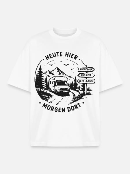 Morgen Dort Abenteuerpfad - Boxy Heavyweight Unisex Organic T-Shirt von Stanley/Stella - Weiß