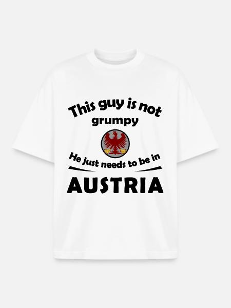 Red Eagle Austria on Gray Circle - Boxy Heavyweight Unisex Organic T-Shirt by Stanley/Stella - white