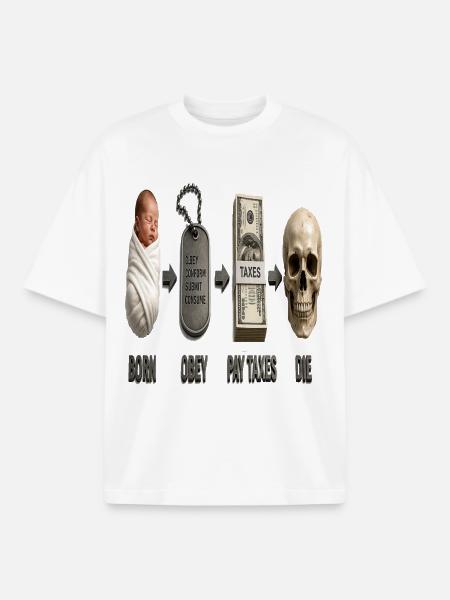 AntiKonsum Baby Skull Satire - Boxy Heavyweight Unisex Organic T-Shirt by Stanley/Stella - white