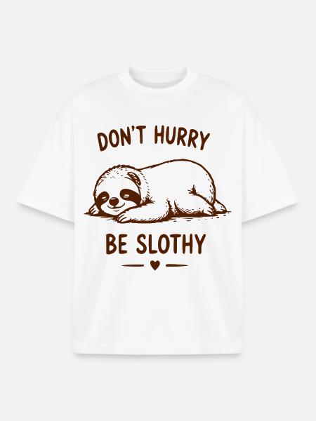 Don't rush, be sluggish - Boxy Heavyweight Unisex Organic T-Shirt by Stanley/Stella - white