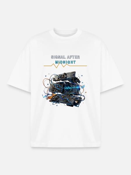 Modular Nighttime Synthesizer - Boxy Heavyweight Unisex Organic T-Shirt by Stanley/Stella - white