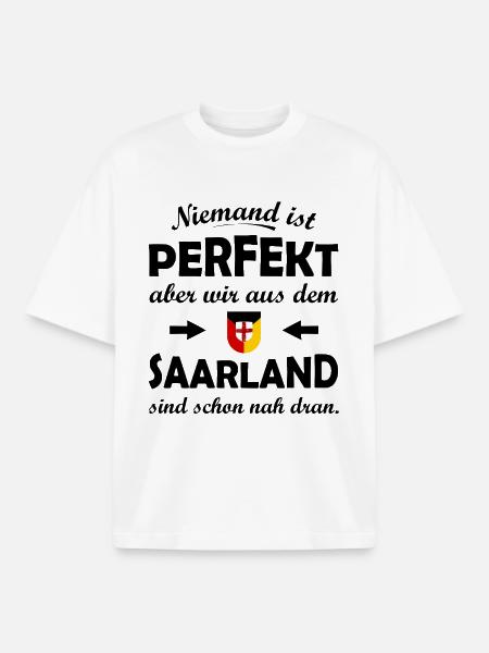 RotGelb Schildwappen Saarland - Boxy Heavyweight Unisex Organic T-Shirt von Stanley/Stella - Weiß