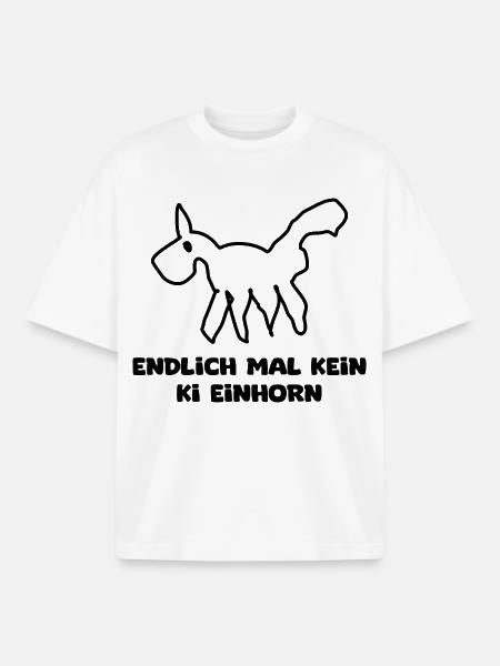 Endlich mal kein KI einhorn - Boxy Heavyweight Unisex Organic T-Shirt von Stanley/Stella - Weiß