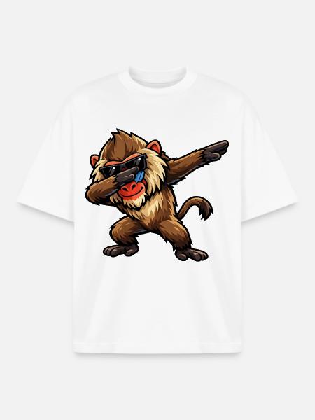 Tabbing Babouin - T-shirt unisexe boxy épais biologique Stanley/Stella - blanc
