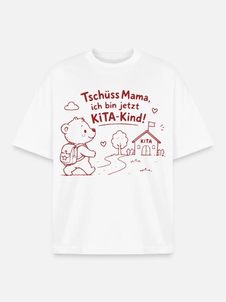 KITA-Abenteuer mit Teddy - Boxy Heavyweight Unisex Organic T-Shirt von Stanley/Stella - Weiß