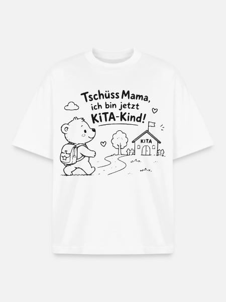 Kita Abschied Abenteuer Bär - Boxy Heavyweight Unisex Organic T-Shirt von Stanley/Stella - Weiß