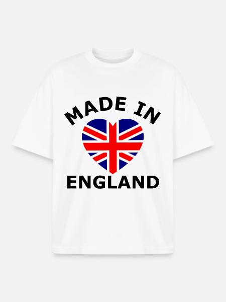 British flag in heart design - Boxy Heavyweight Unisex Organic T-Shirt by Stanley/Stella - white