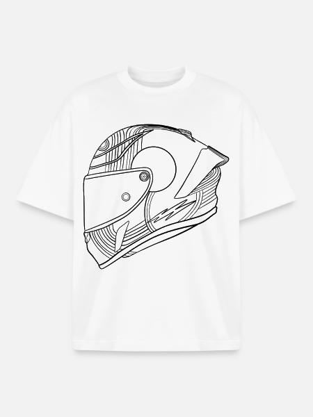 Black Helmet - Visor - Boxy Heavyweight Unisex Organic T-Shirt by Stanley/Stella - white