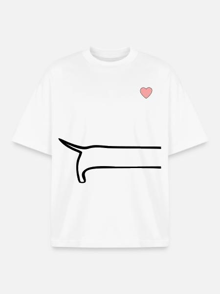 Minimalist Dog Back - Boxy Heavyweight Unisex Organic T-Shirt by Stanley/Stella - white
