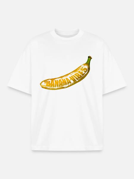 Yellow Banana Pop Art - Boxy Heavyweight Unisex Organic T-Shirt by Stanley/Stella - white