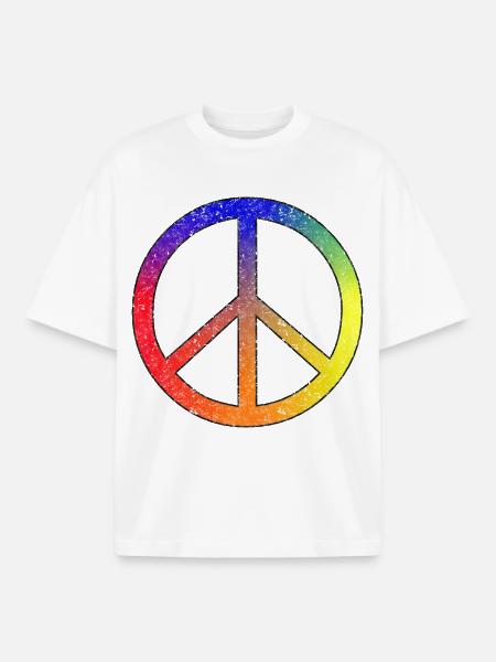 Frieden in Regenbogenfarben - Boxy Heavyweight Unisex Organic T-Shirt von Stanley/Stella - Weiß