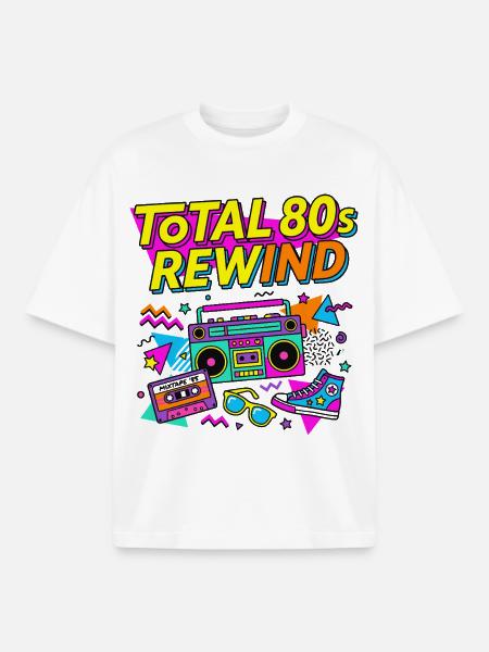 Total 80s Rewind - Boxy Heavyweight Unisex Organic T-Shirt von Stanley/Stella - Weiß